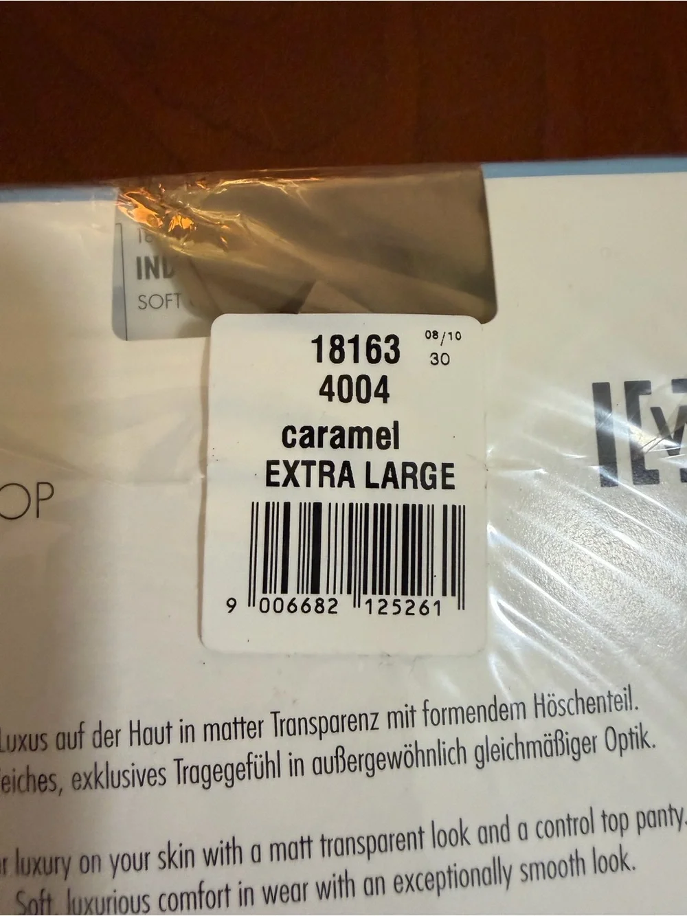 New Unopened Wolford Caramel-Cored Soft Control Top Sheer Tights Size XL